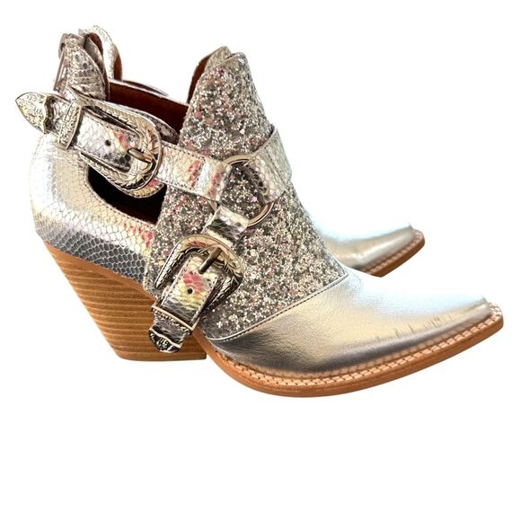 NWOB  Jeffery Campbell X Free People Icon Calhuan Western‎ Boot Silver Size 6.5M - Picture 3 of 9